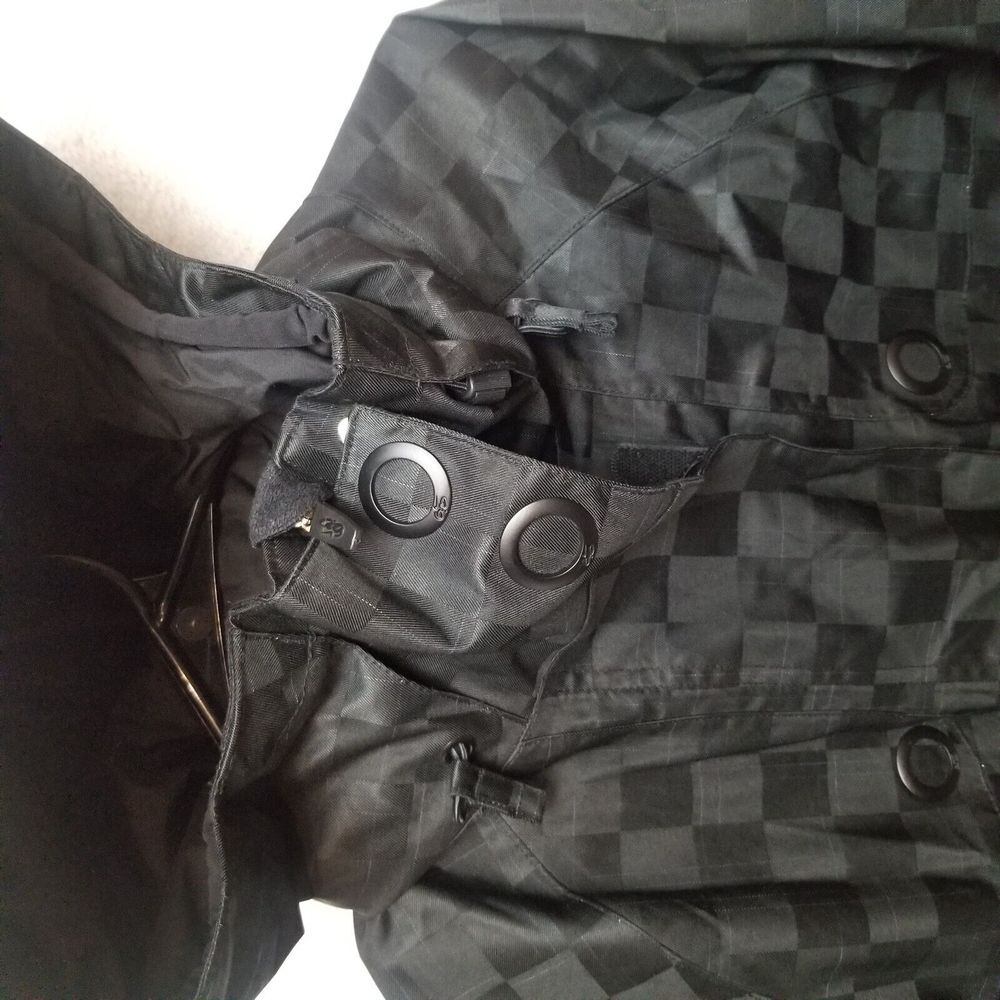 Nike SB Hooded Jacket Black Checkered Padded Skateboarding Coat Small - Picture 10 of 16